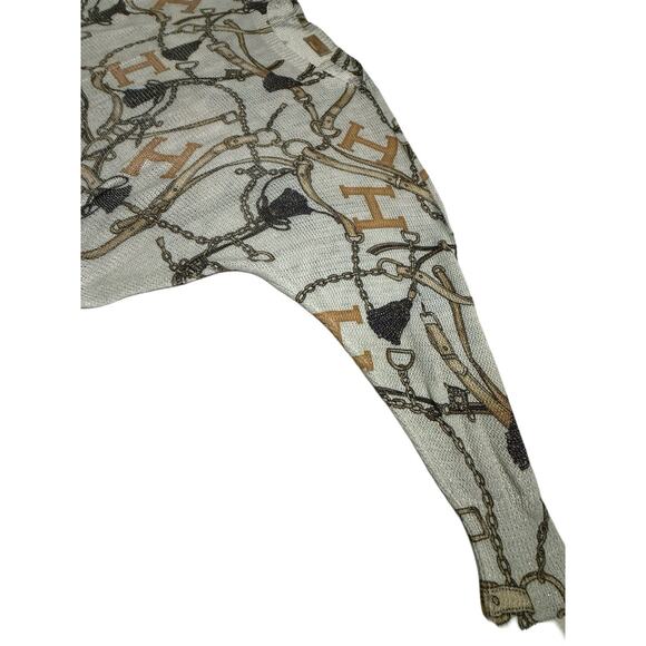 Free For Humanity Italian Equestrian Light Open Knit Sweater/Old Money, Horses L - Picture 3 of 6